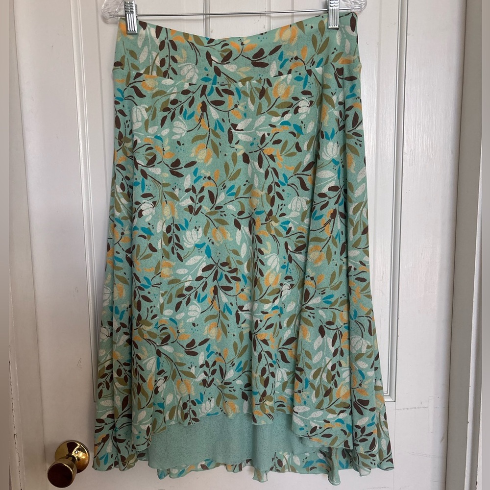 J. Jill Leaf Patterned Midi Skirt